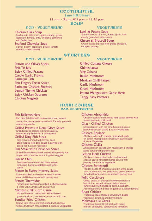 Cafe-menu